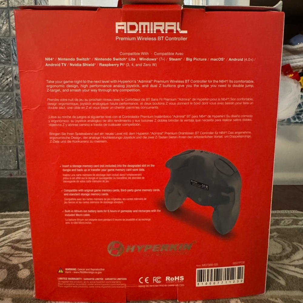 Admiral Premium Wireless BT Controller - Gray - Picture 3 of 4